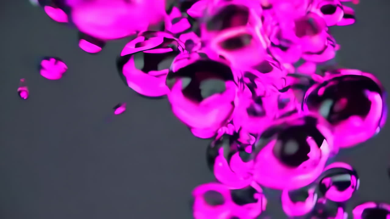 Vibrant Pink and Dark Abstract Liquid Bubbles