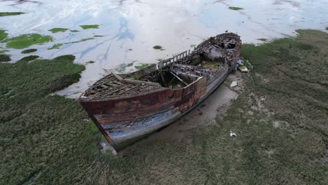 Shipwreck-river-medway-Kent-UK--drone-aerial-view