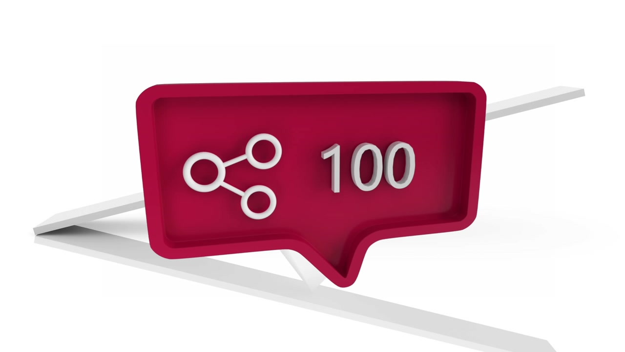 Social Media Share Counter Increasing to One Hundred