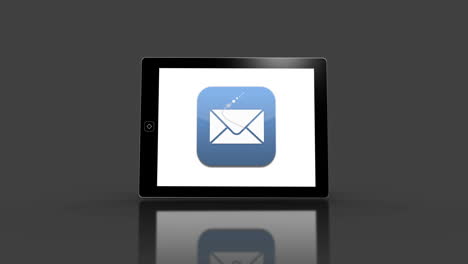 Media device screens showing app icons
