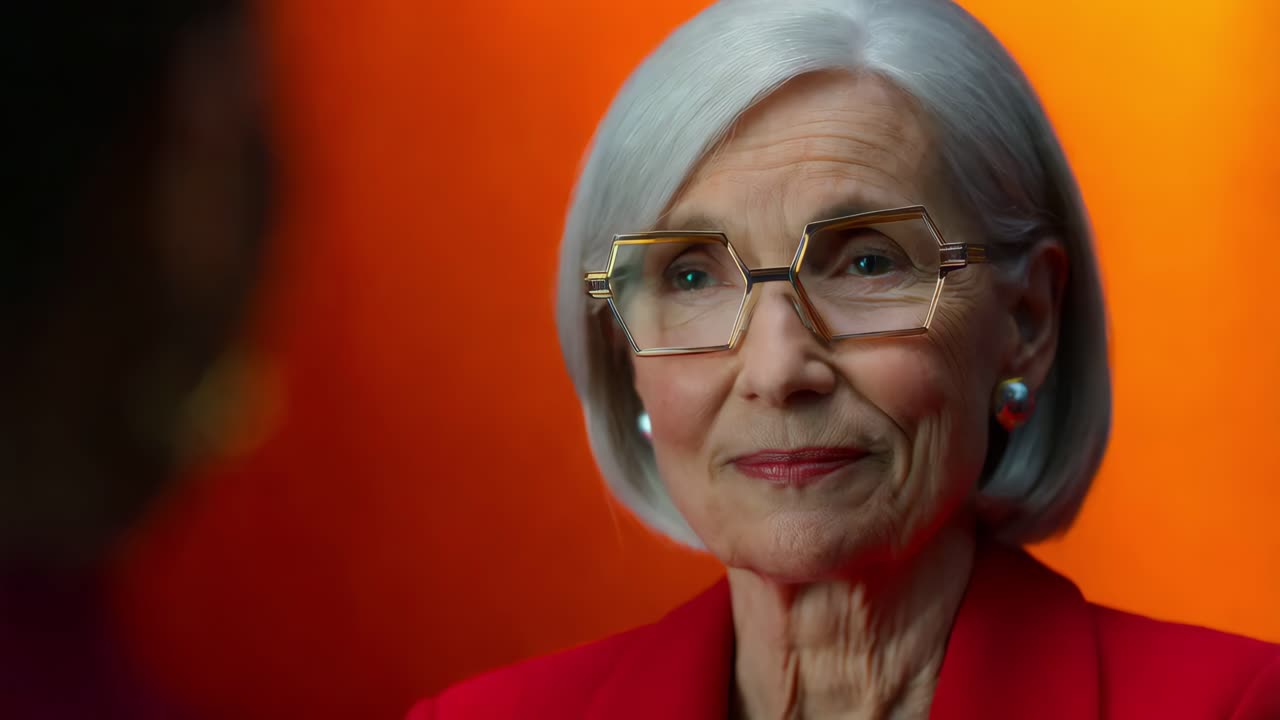 donna anziana in intervista