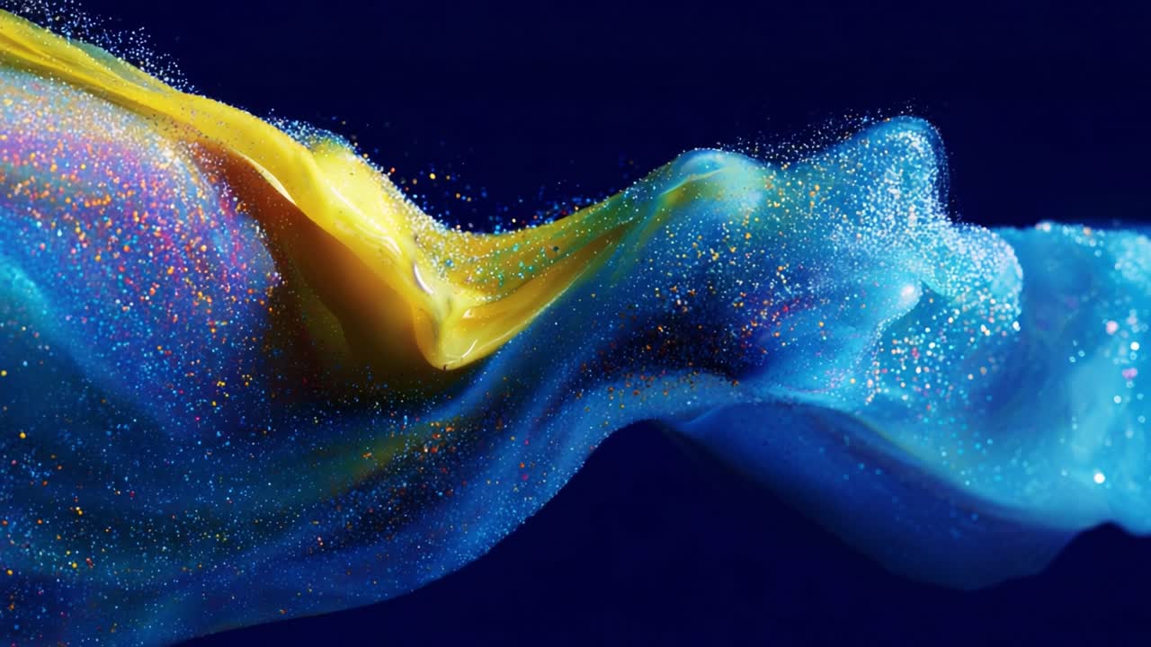 An Enchanting Display of Fluid Motion and Vibrant Colors Captured Through Artistic Splashing, Representing the Dance of Pigments and Light in a Stunning Abstract Canvas