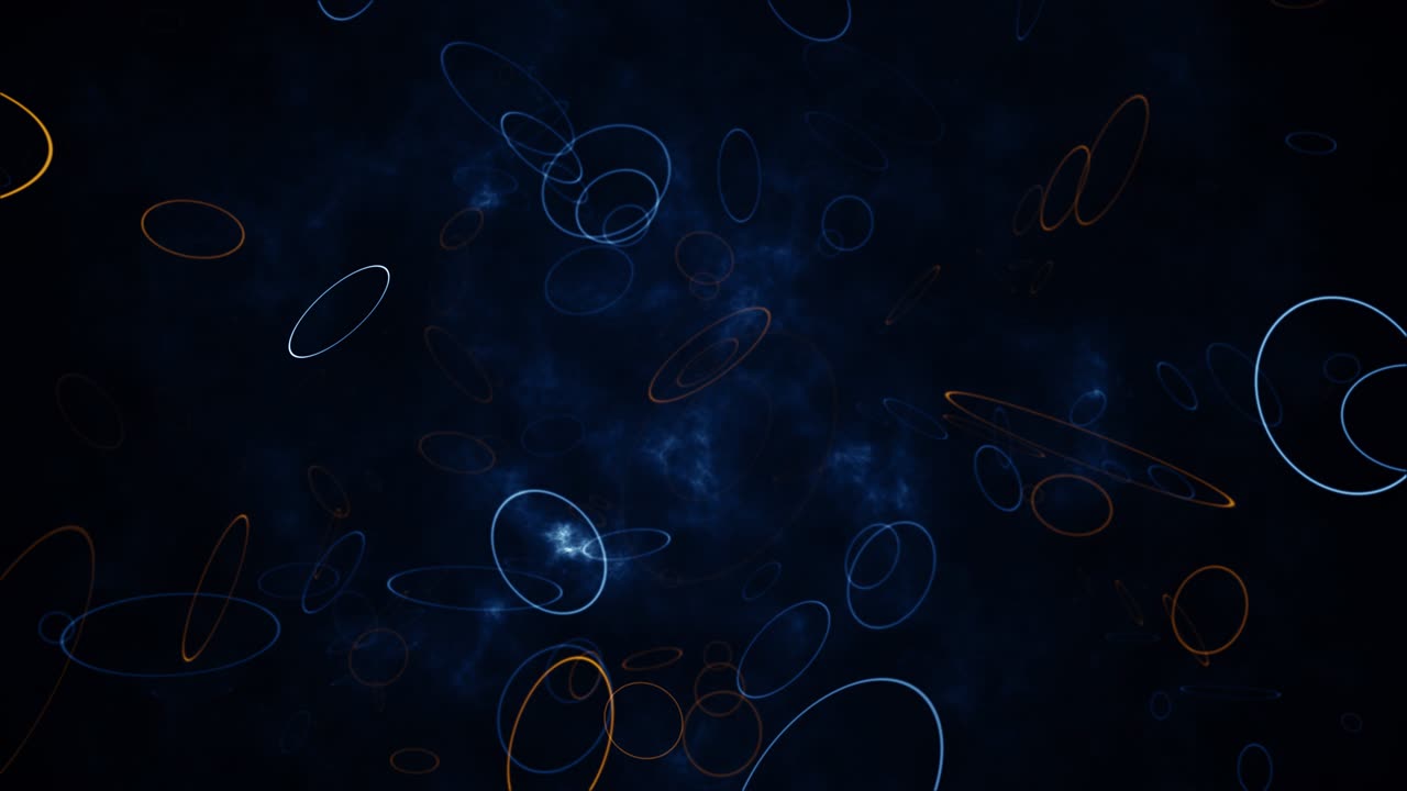 Particles blue orange event game trailer titles cinematic concert stage background loop