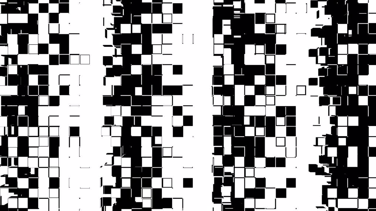 Abstract strips of square mosaic cells, matte mask