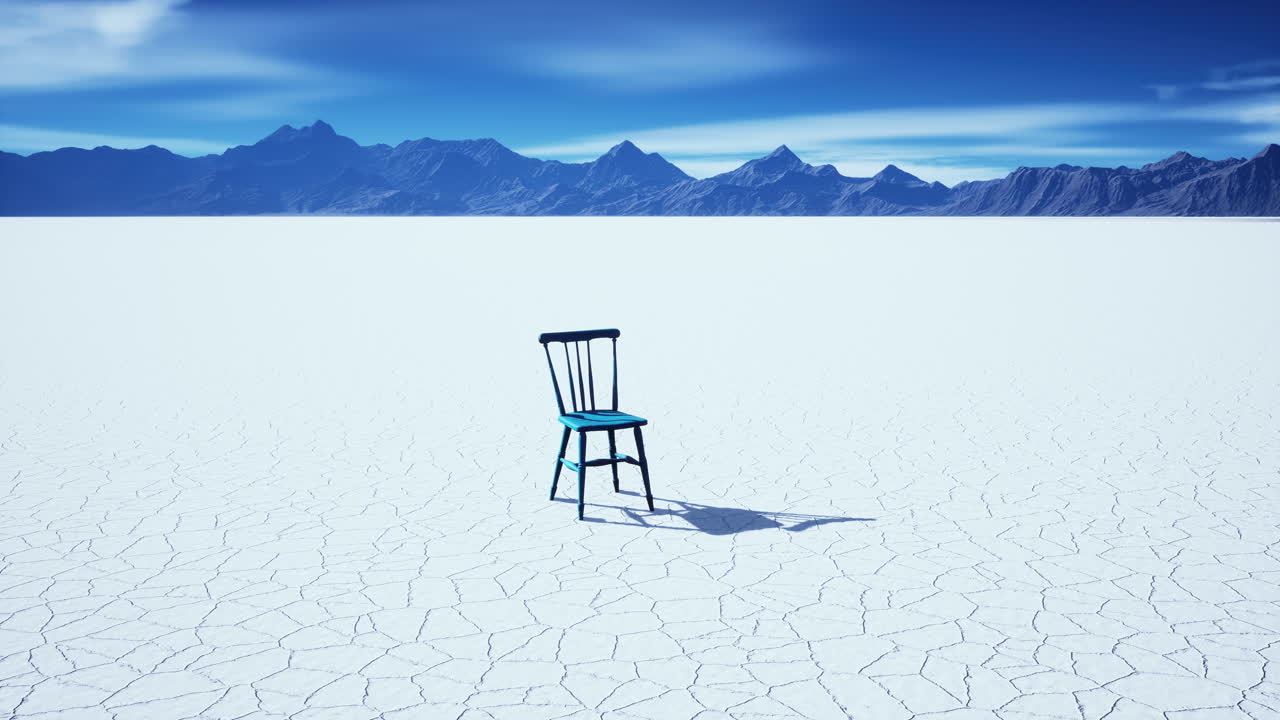 소금 호수 에 있는  ⁇ 은 나무 의자