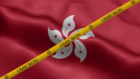 variante de omicron y franja de prohibición en la bandera de hong kong - bandera de hongkong