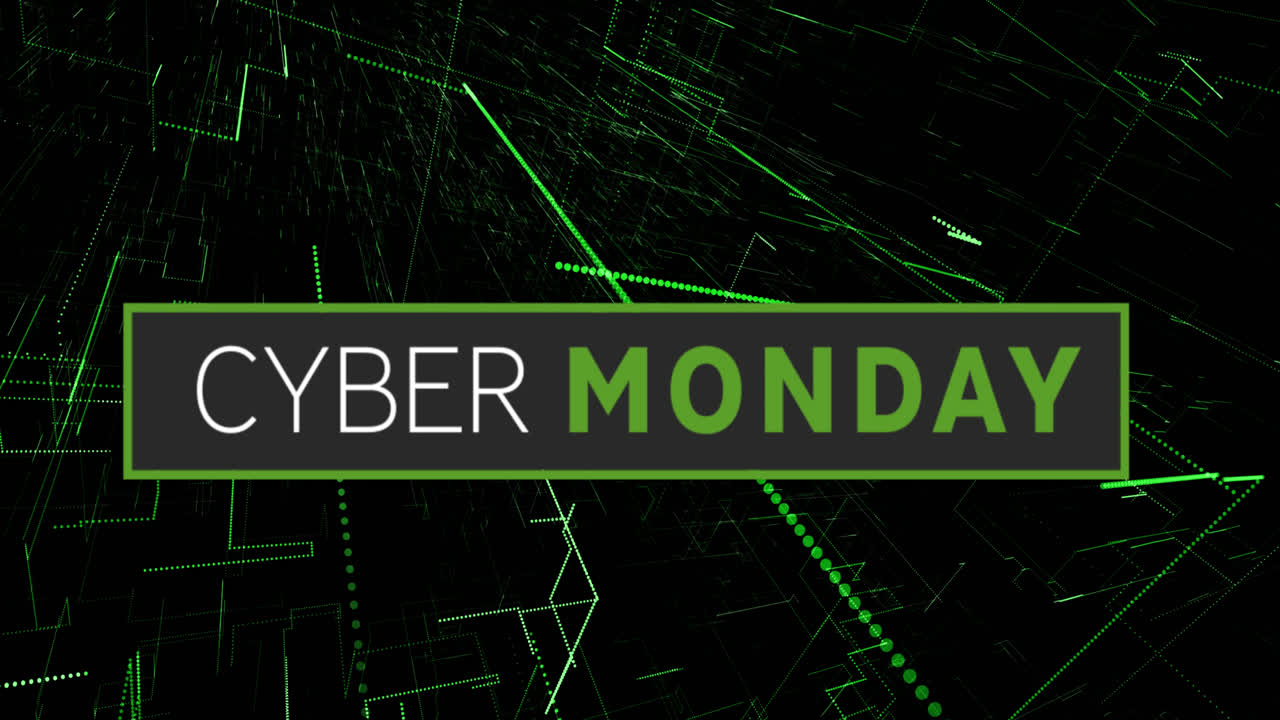 Animation of cyber monday text on black background
