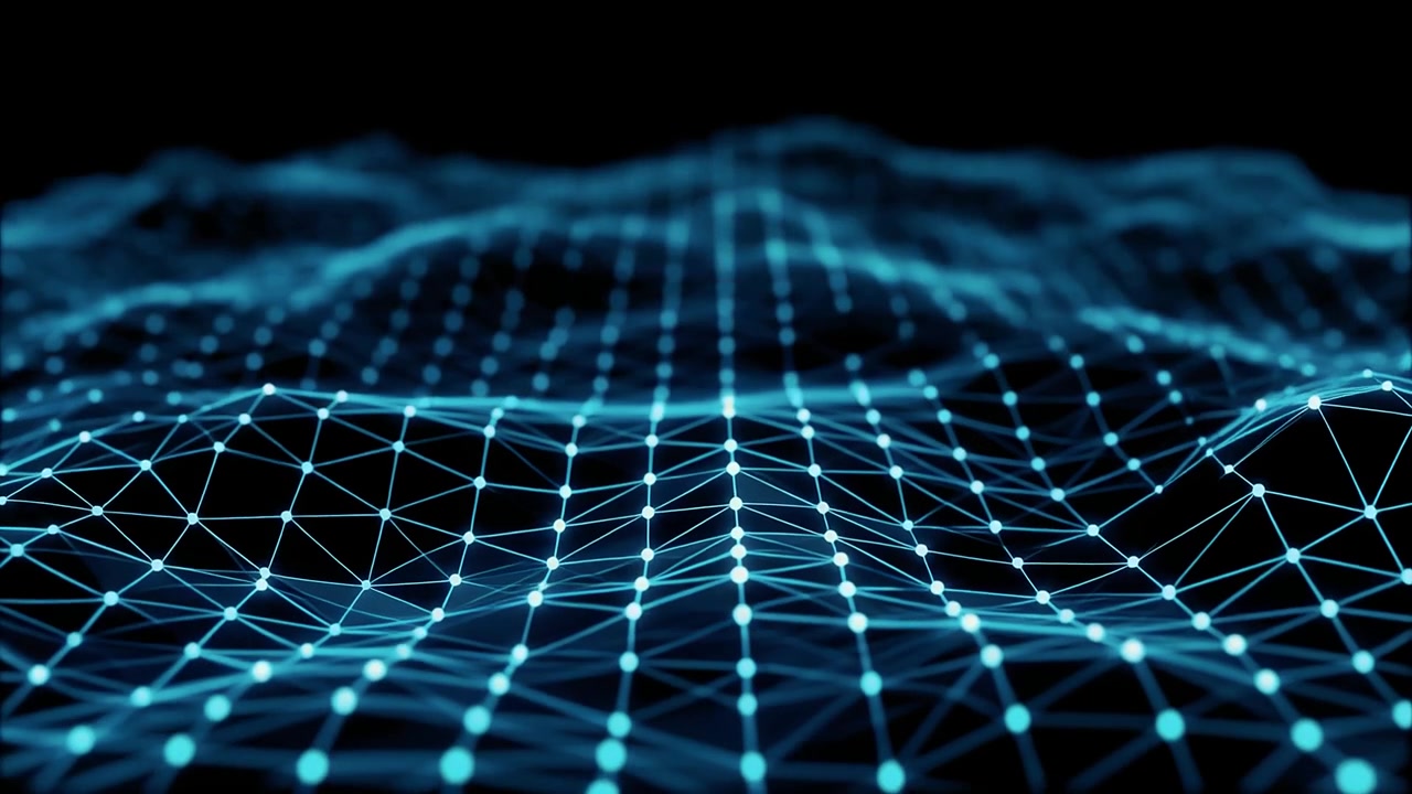 Seamless Loop of Abstract Blue Digital Network Connections