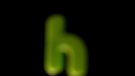 The-letter-h-coming-into-focus-on-black-background