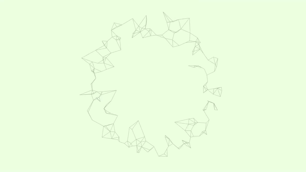 Animation of shapes moving over green background