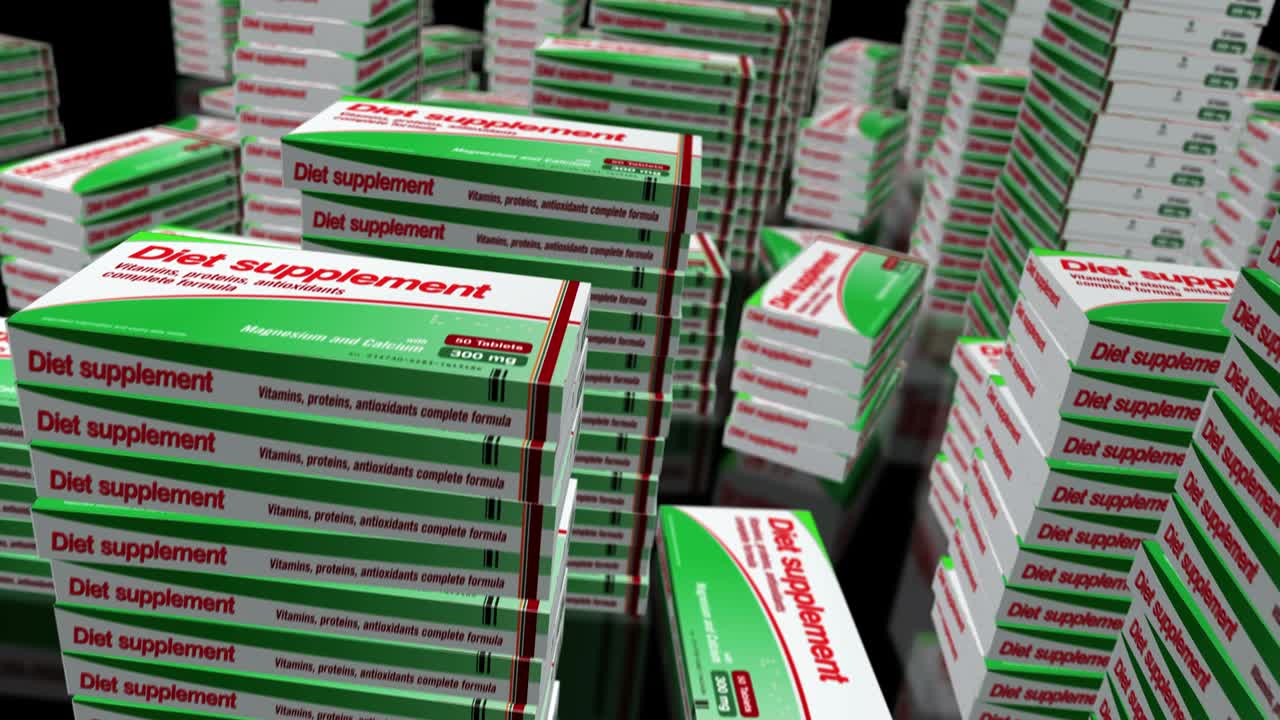 다이어트 보충제 박스 패키지 루프 애니메이션