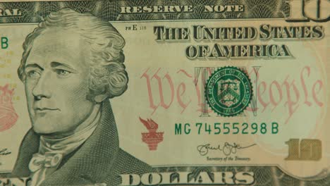 10(ten) us dollar bill close up, macro