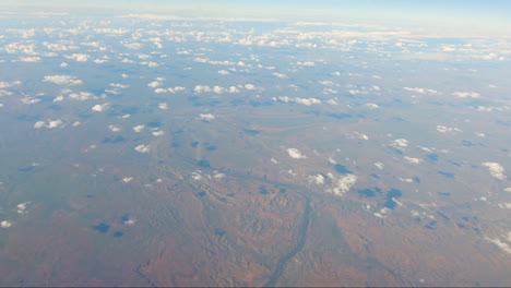 pov from aircraft window flying from darwin northern territory