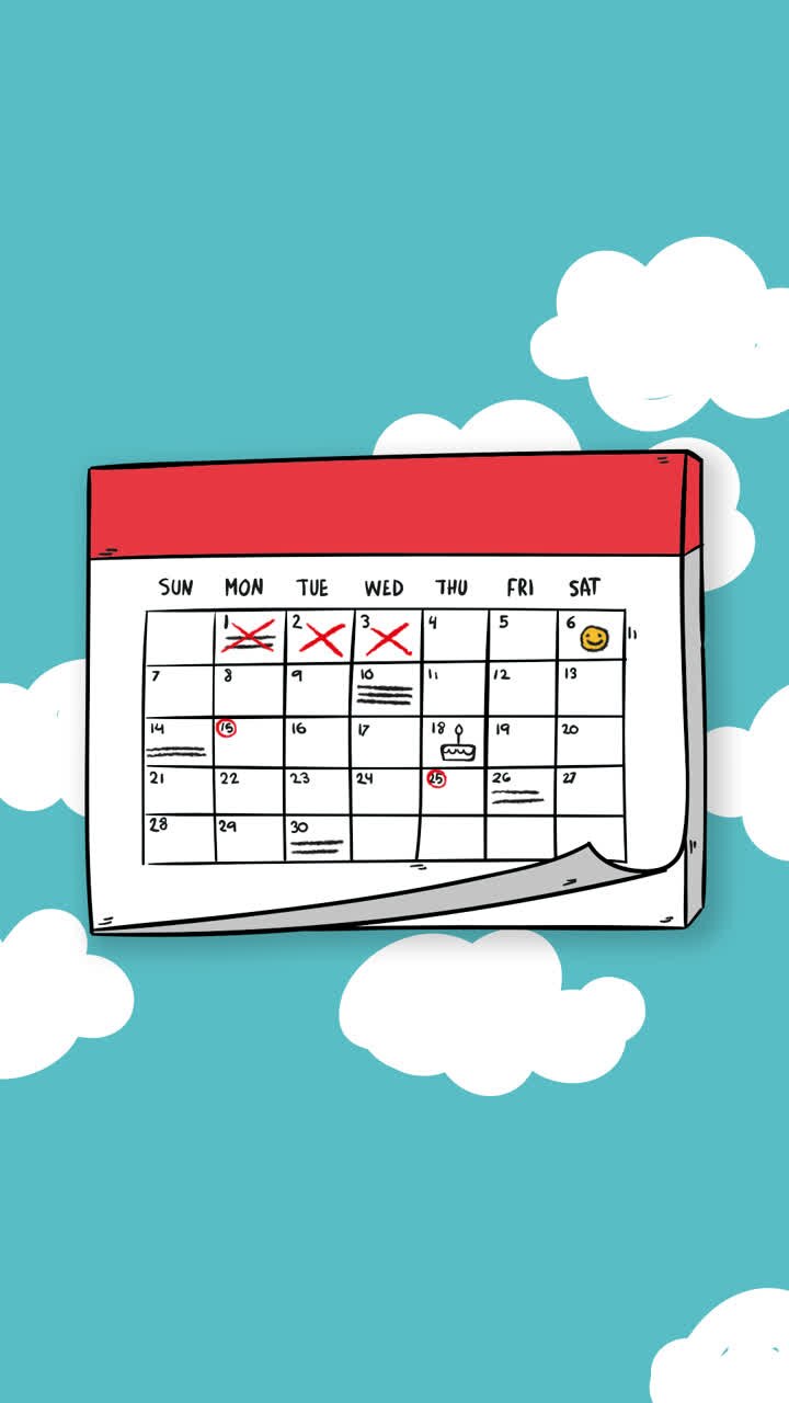 Motion Graphic of Lovely hand drawn planning schedule concept