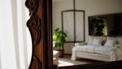 vintage mirror in a luxurious living room