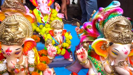 lord ganesha in visarjan in ganesh festival of india