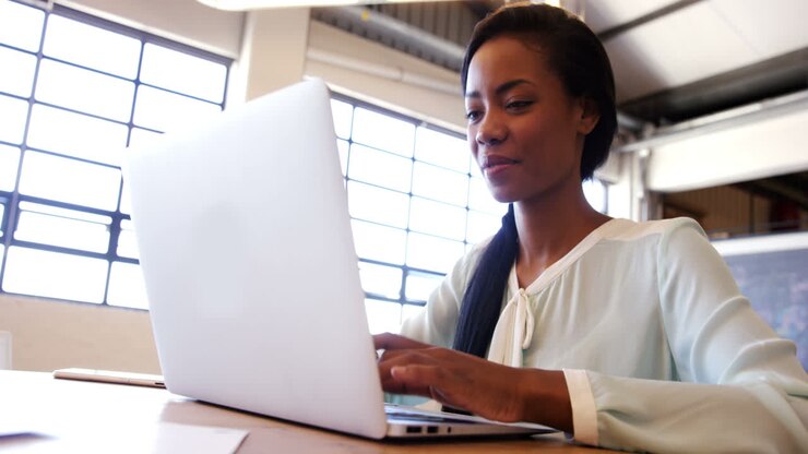 Business woman using technology