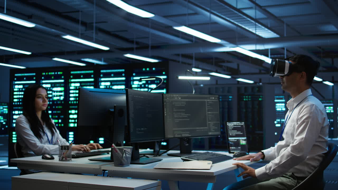 Admin in data center using virtual reality tech