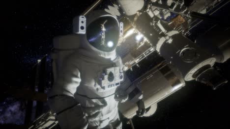 astronaut outside the international space station on a spacewalk