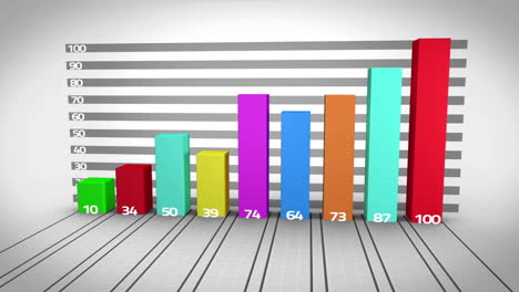 animación del procesamiento de datos estadísticos contra un fondo gris