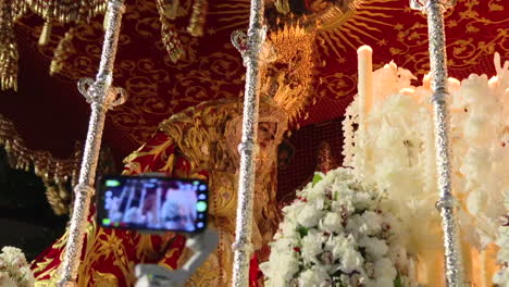 religious procession of a saint statue