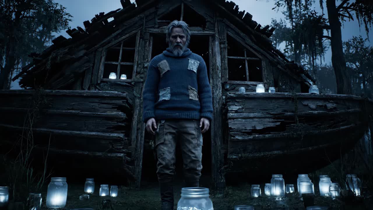 Mysterious Cabin with Candle Lighting