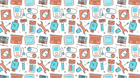 modern seamless texture background of flat technology and gadget icons