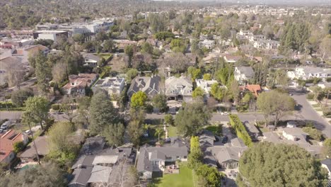 million dollar encino los angeles expensive property aerial view over scenic affluent residential neighbourhood suburb