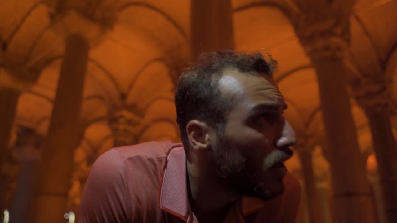 Young man experiencing tension and fear.