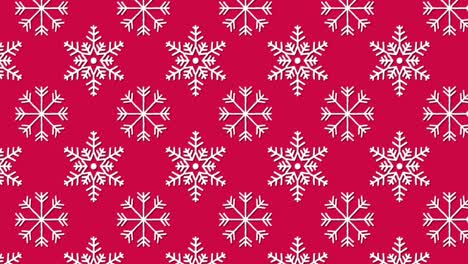 traditional christmas pattern with snowflakes moving against red background