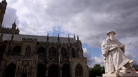 exeter city centre with cathedral uk 4k