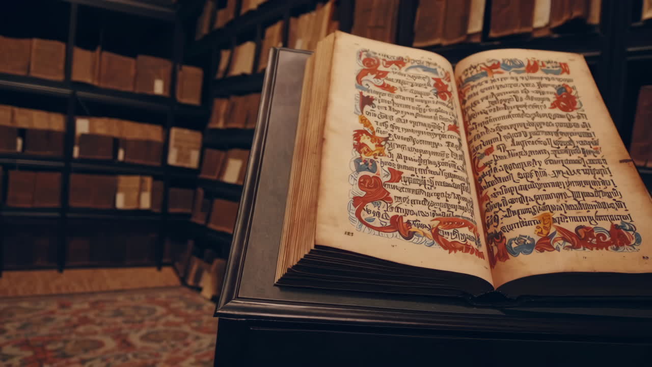 Ancient Books in a Library