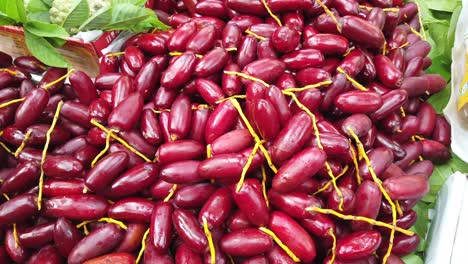 many date fruits display for sale at local market