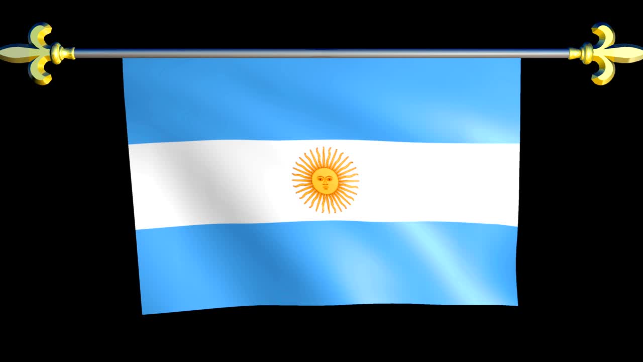 gran bandera animada en bucle de la argentina