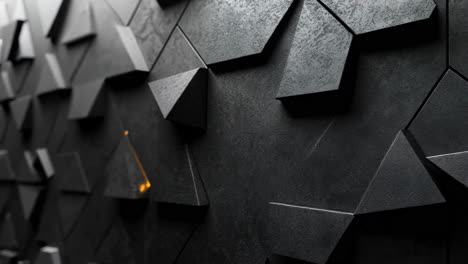 a black and white photo of a wall with many triangles. the photo is abstract and has a modern feel to it