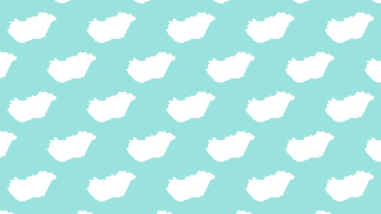 BULGARIA country map silhouettes pattern on a pale blue background seamless animation. Simple geographic motion graphics