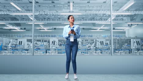 woman in a modern factory