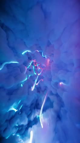 vibrant abstract swirling nebula with glowing light trails