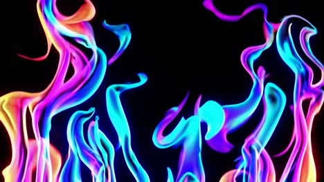 colorful neon flames