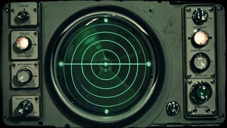 panel de control de radar de la época