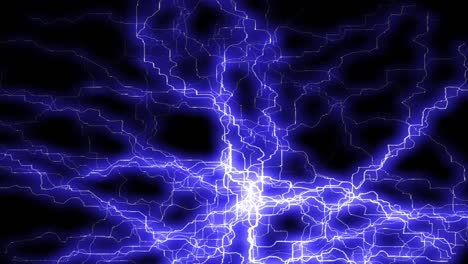 blue thunder (black background) loop animation electrical energy