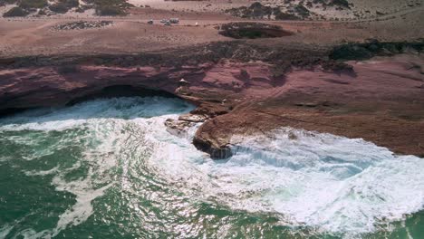 Granite-Rock-Cliffs-With-Foamy-Waves-In-Talia-Caves-At-Eyre-Peninsula-In-South-Australia