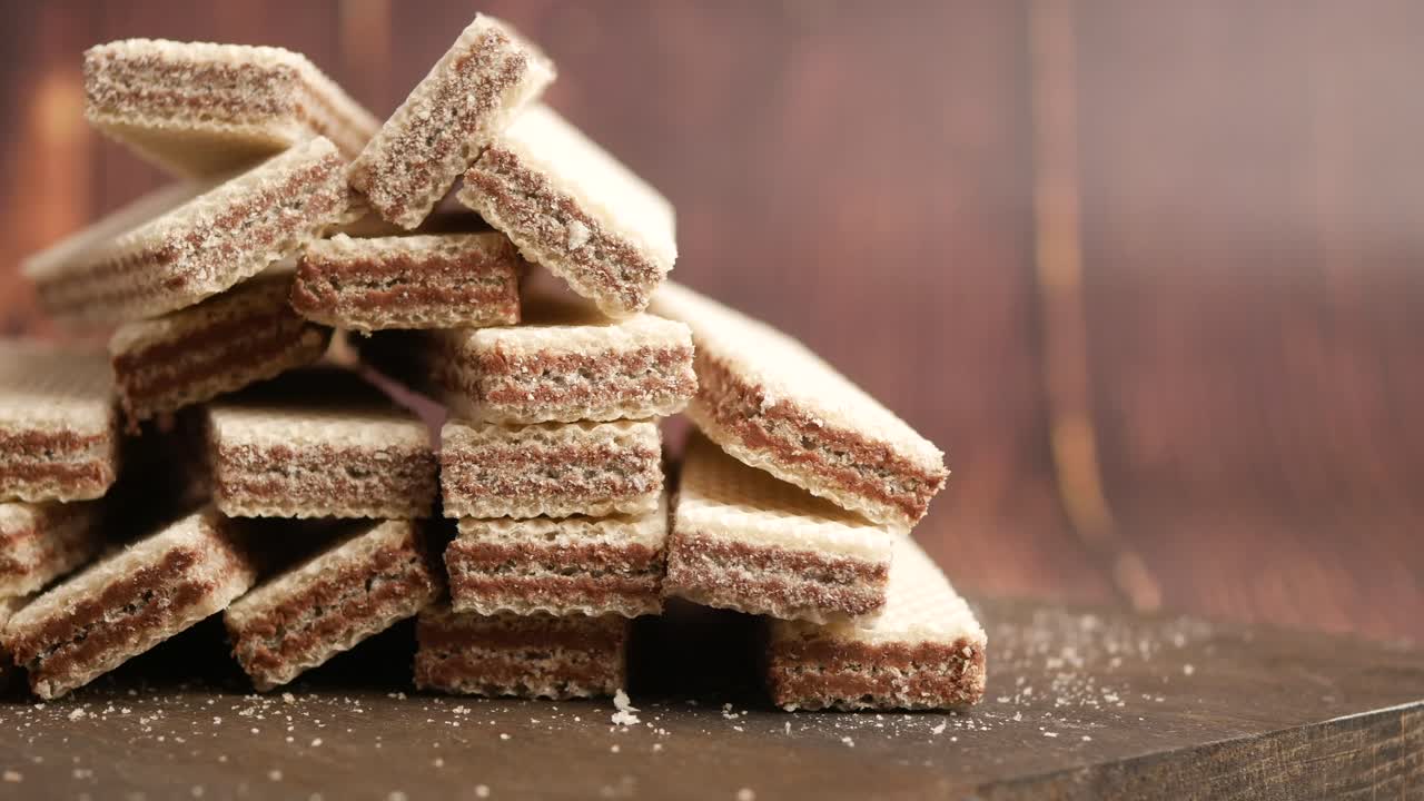 Pila di wafer al cioccolato