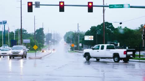 rainy drive through topeka, ks.
