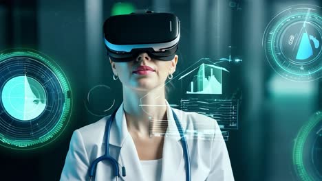 a female doctor using vr technology in healthcare