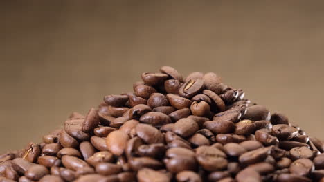 coffee beans rotating isolated on jute background