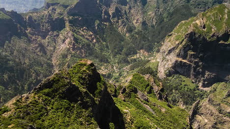 breathtaking view from paredao viewpoint in madeira, portugal - aerial shot