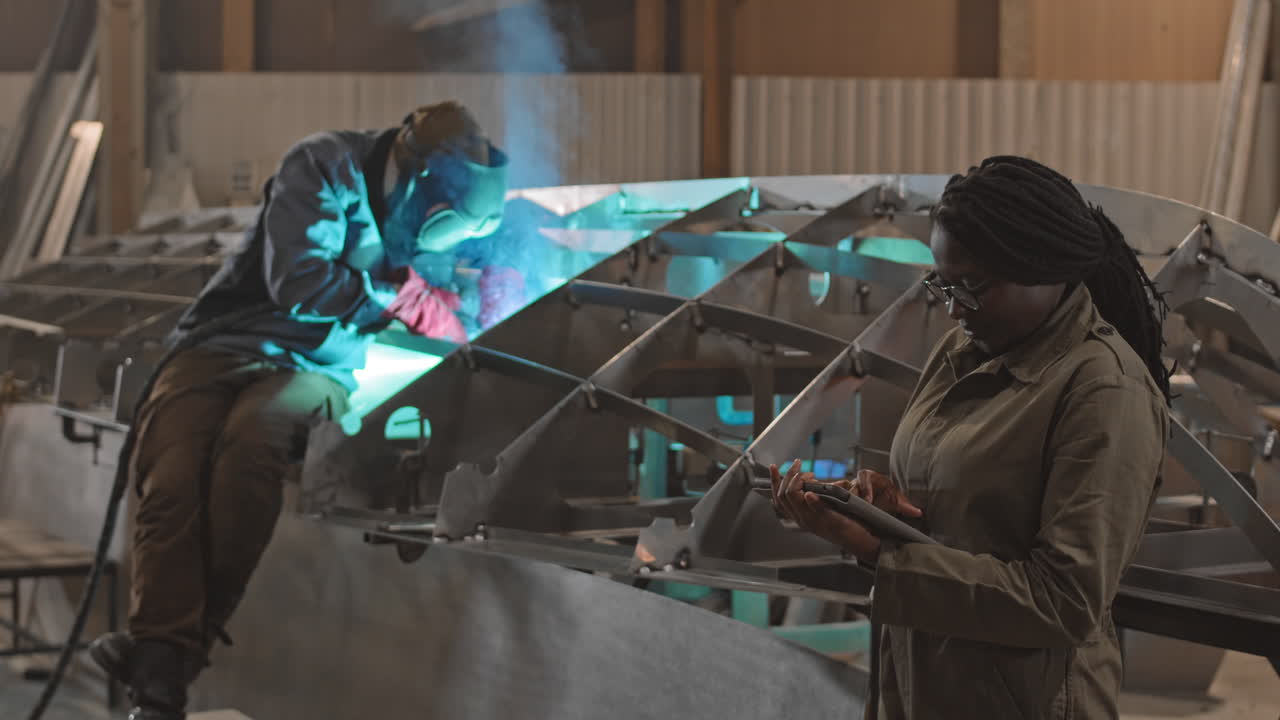 Metalwork and Welding in an Industrial Setting