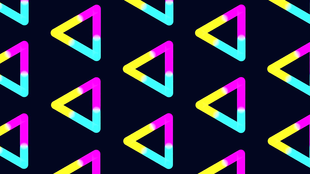 patrón de triángulo de color dinámico diseño sin costuras sobre un fondo negro