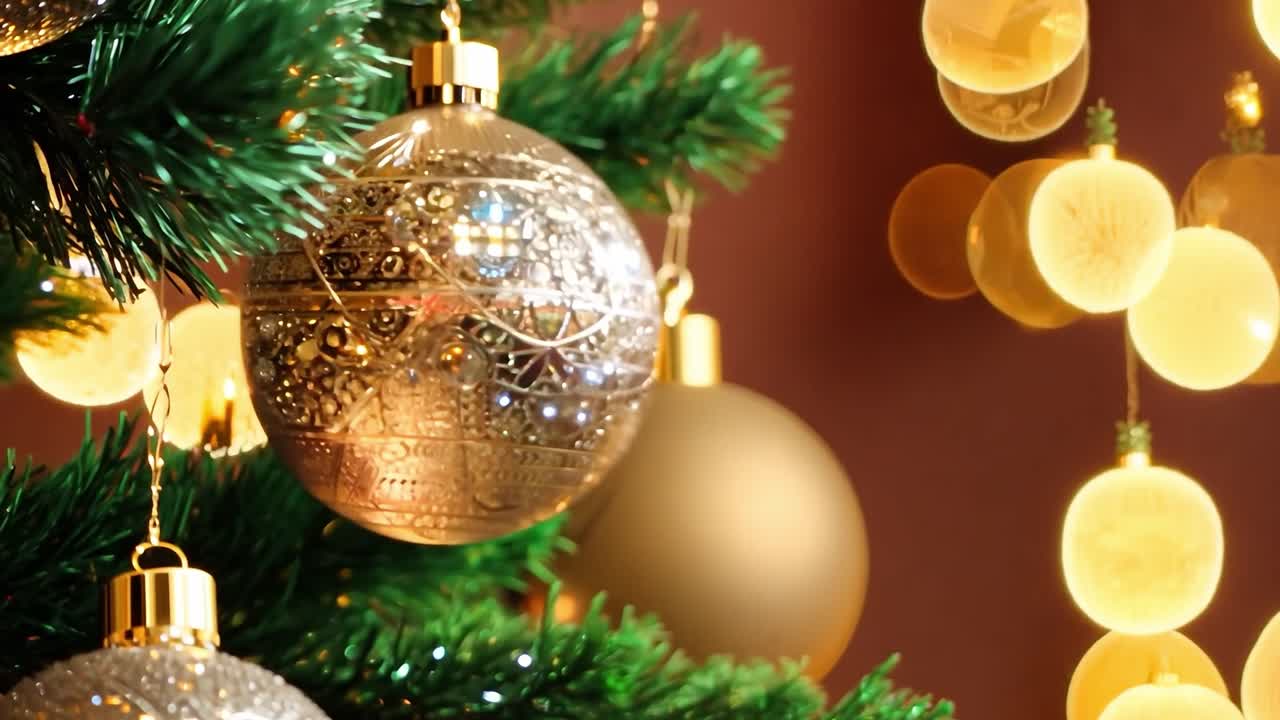 árbol de Navidad con adornos y luces